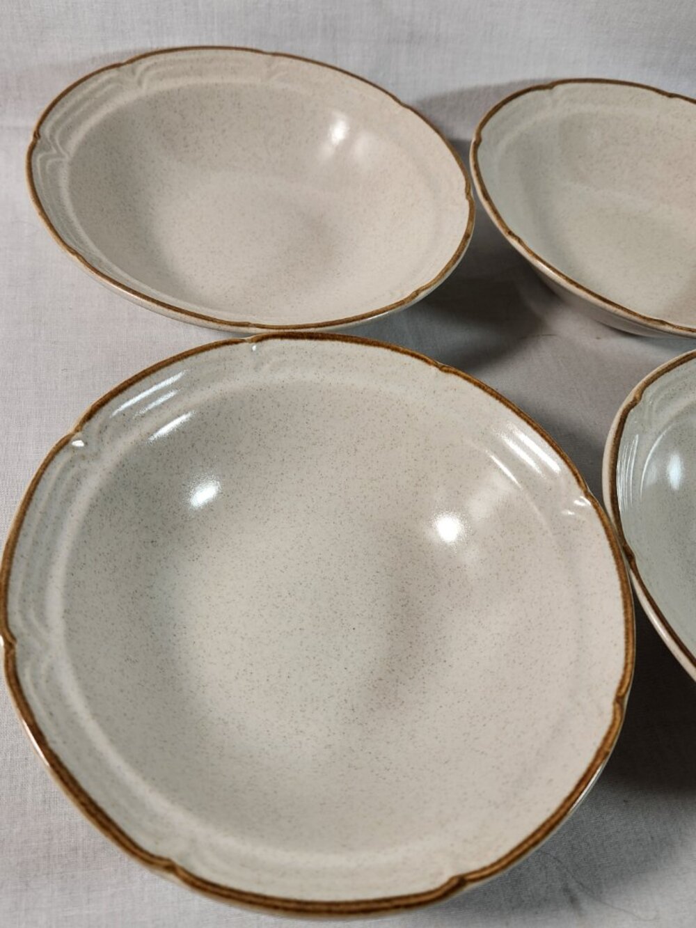 Baroque Hearthside Stoneware Japan 6.5 Inch Cereal Salad Bowls 6 Piece Set Vtg - Picture 4 of 11